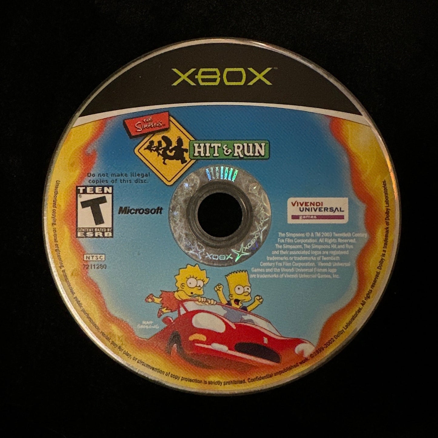 The Simpson Hit & Run for Xbox (loose disc)