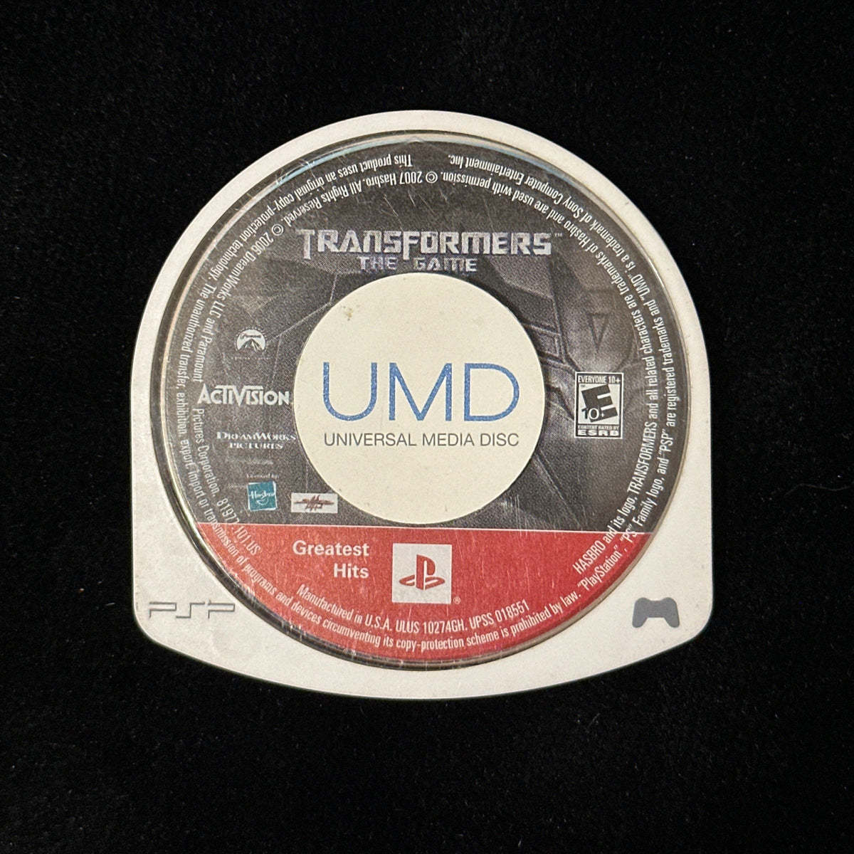 Transformers the Game [Greatest Hits] for PSP (loose disc)
