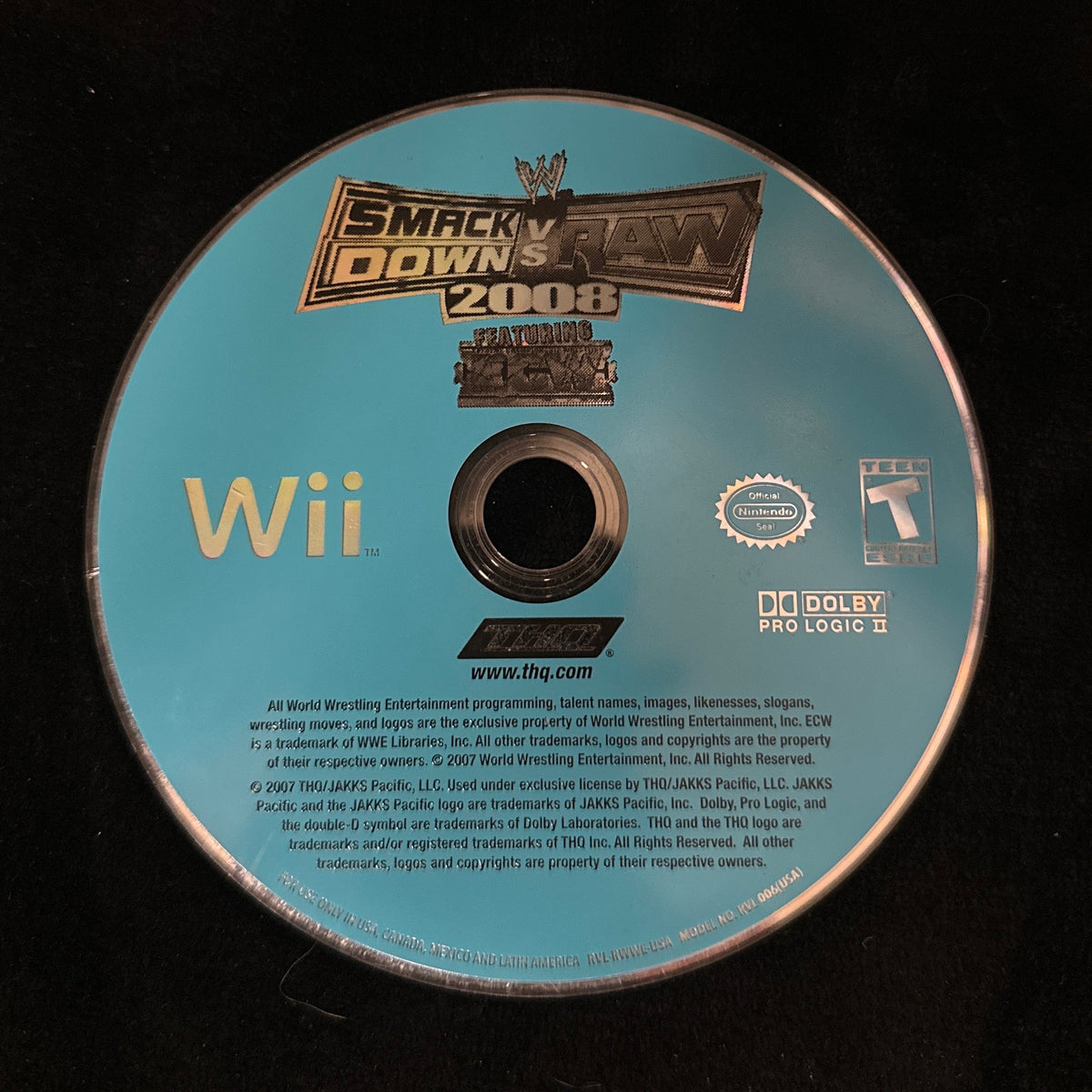 WWE Smack Down vs Raw 2008 for Wii (loose disc)
