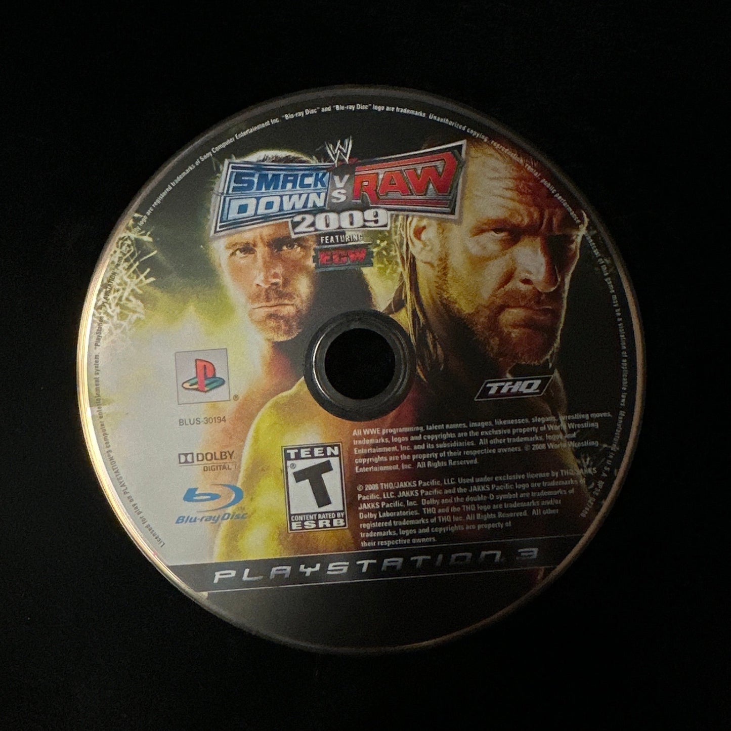 WWE Smack Down vs Raw 2009 for PS3 (loose disc)