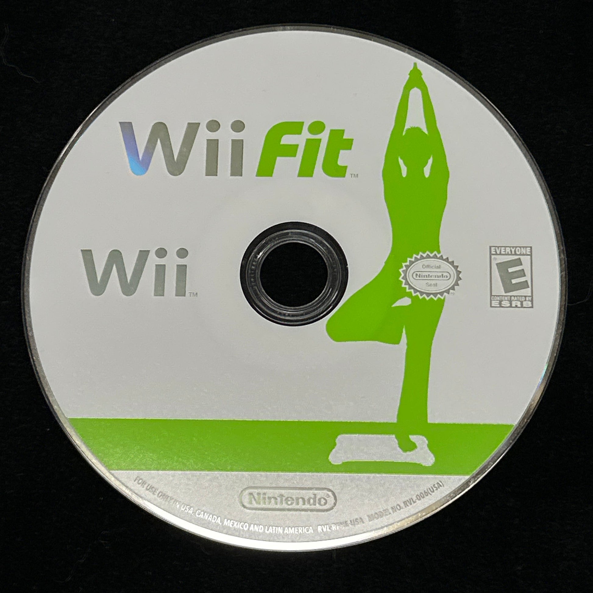Wii Fit disc on a black background