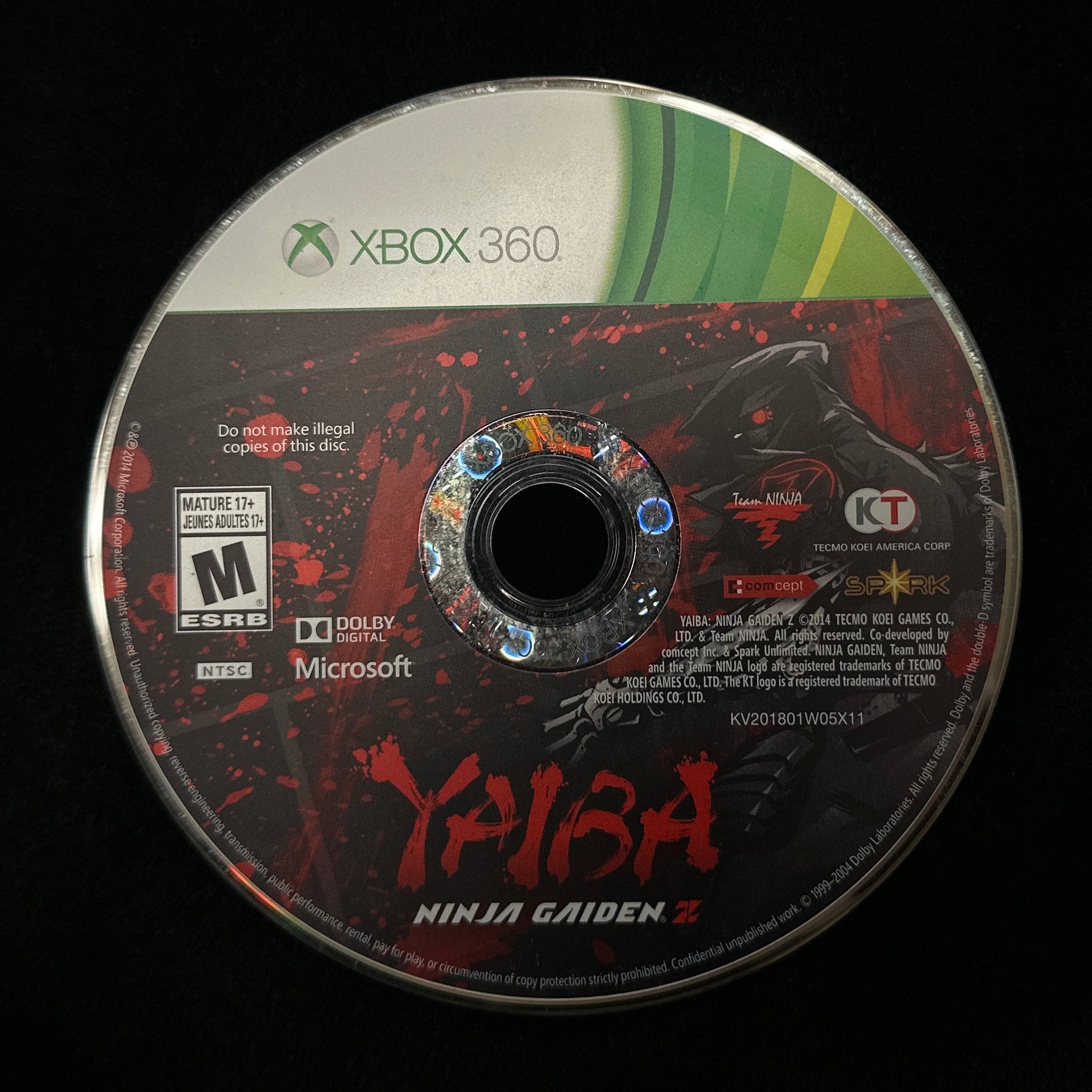Yaiba Ninja Gaiden Z for Xbox 360 (loose disc) 