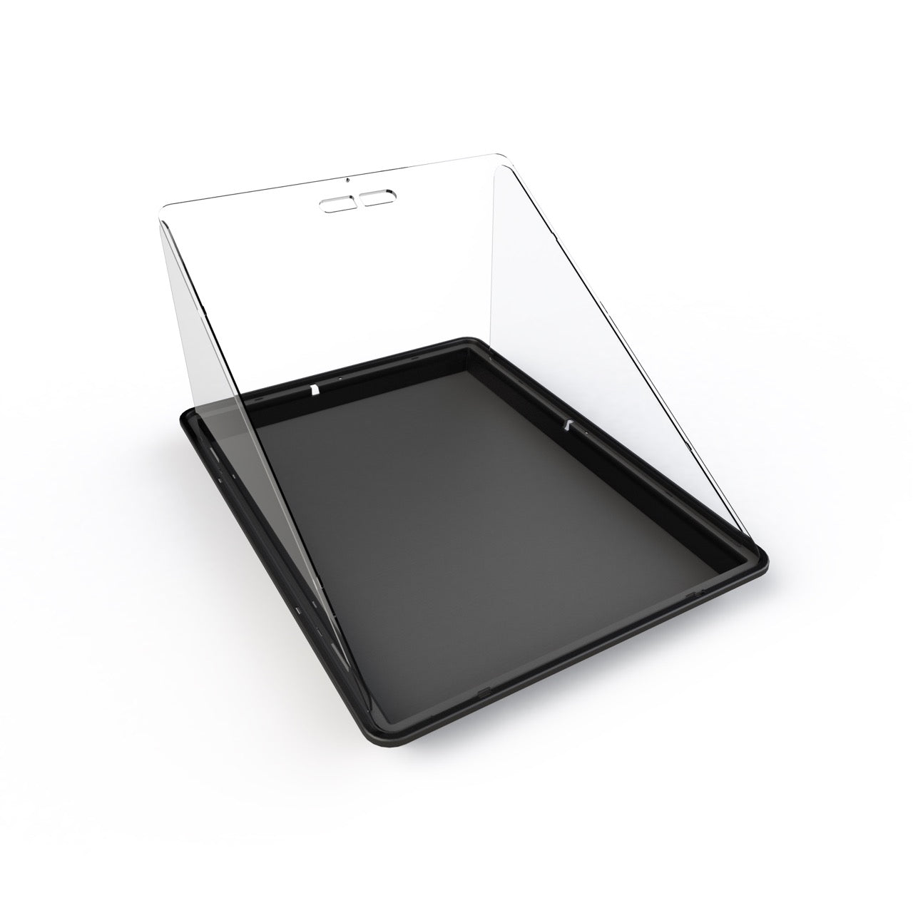 Zion black vertical display case rental front
