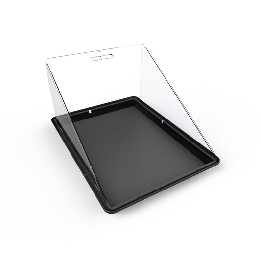 Zion black vertical display case rental front